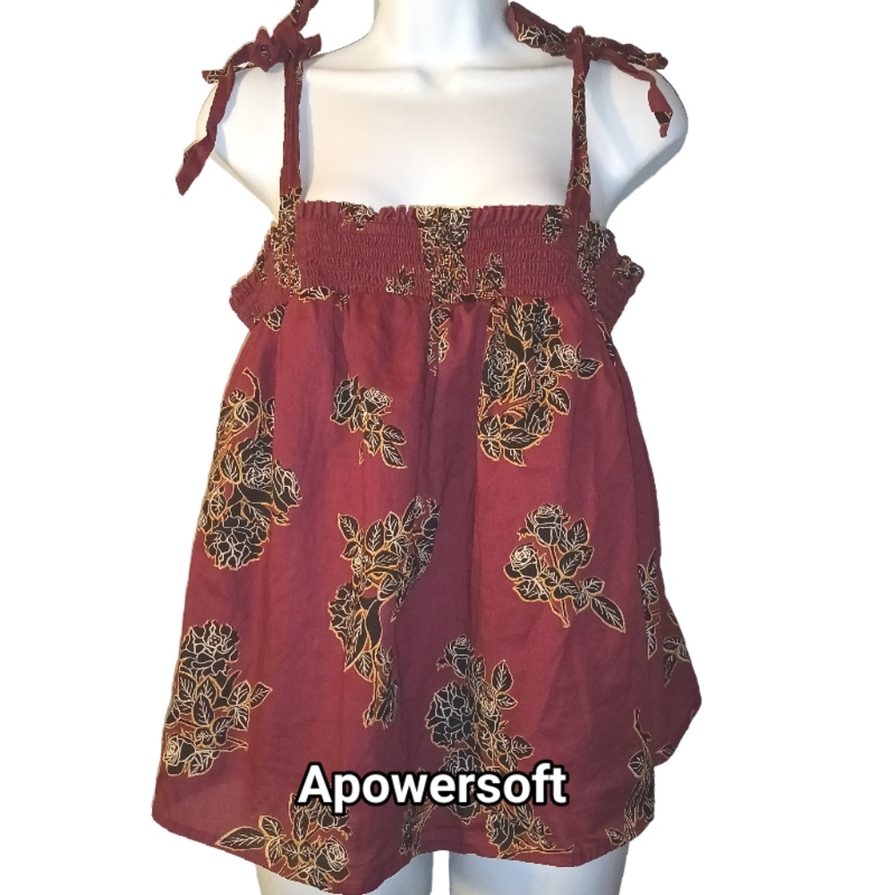 Moody Floral Cropped Babydoll Top